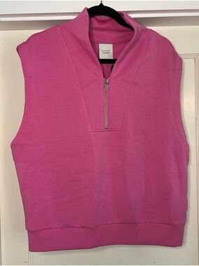 Varley Doublesoft Loretta Half Zip Sweat in Pink/Rose Size Large NWT